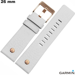 Bracciale in vera pelle h Garmin Bianco per orologio 26 mm