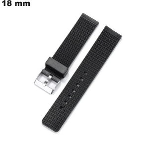 Armband Kunststoff 18mm Uhr Schwarz | Schneller Versand