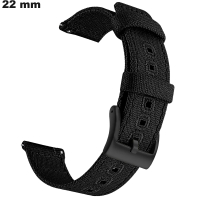 Bracelet 22 mm pour montre Tissu Noir \ Montage Facile