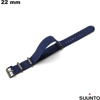 Bracelet Nylon Bleu 22 mm pour montre Suunto  /  Expédition 24h