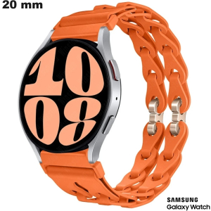 Bracelet pour montre 20 mm Samsung Caoutchouc Orange pas cher