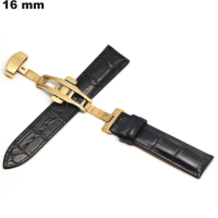 Armband 16mm Echtes Leder Schwarz für Uhr - Versand für 3,99€