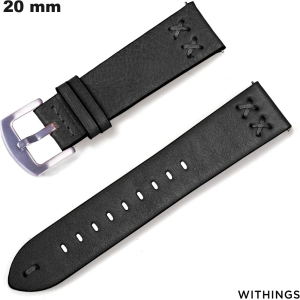 Armbanduhr 20mm Withings schwarz echtes Leder von hoher Qualität