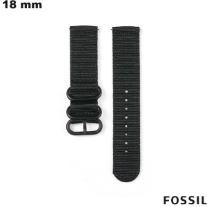 Armband Fossil Zulu Sport Gewebe 18mm Schwarz für hochwertige Smartwatches