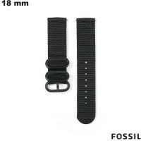 Armband Fossil Zulu Sport Gewebe 18mm Schwarz für hochwertige Smartwatches