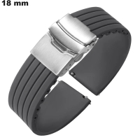Armband 18mm Graues Uhrenarmband aus Gummi: Versandkosten 3,99€