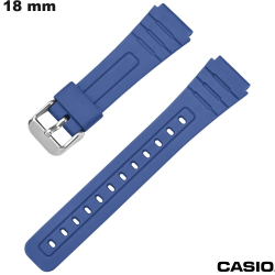 Bracelet Casio Bleu Résine pour montre 18 mm