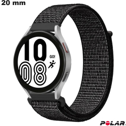 Bracelet Noir Tissu Polar 20mm montre intelligente