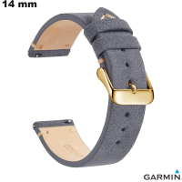 Echtheitslederarmband Garmin Grau 14mm für günstige Smartwatches