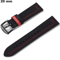 Uhrarmband 20 mm Echte Leder Schwarz | Kostenloser Versand
