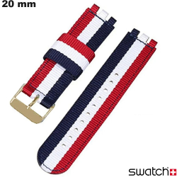 Bracelet u montre Nylon Français Multicolore 20mm Swatch