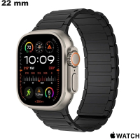 Armband Apple Watch Rubber Zwart 22mm / Gratis Poort bij besteding van 20€