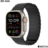 Bracelet Apple Watch Caoutchouc Noir 22mm / Port Offert dès 20€