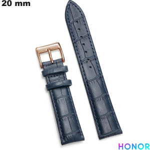 Armband Smartwatch Echtes Leder Blau Honor 20 mm von hoher Qualität