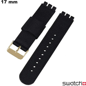 Armband 17mm Swatch Tissu Noir de montre \ Versand in 24h Armband 17mm Swatch Tissu Noir de montre \ Versand in 24h