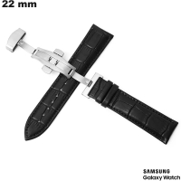 Verkauf von schwarzem Armband für 22 mm Smartwatch im Krokodil-Look von Samsung