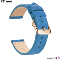 Vendita Bracciale 22mm Amazfit di smartwatch in Vera Pelle Blu