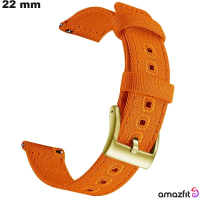 Armband 22mm Amazfit Gewebe für Uhr Orange ● Kostenlose Lieferung