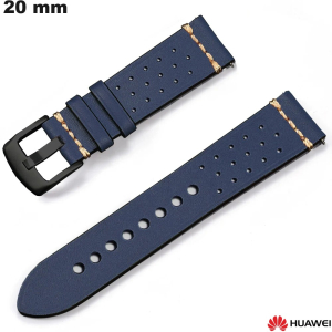Verkauf Armband 20 mm Smartwatch Huawei Echtes Leder Blau