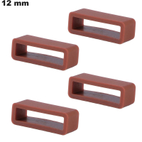 4 Loops pour montre  12 mm Caoutchouc Marron - Livraison Rapide