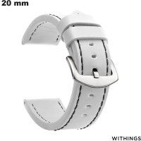 Armband Smartwatch Ersatz 20 mm Withings Weiß PU-Leder von hoher Qualität