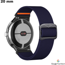 Bracelet 20 mm Bleu de montre Google Pixel Tissu