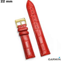 Armband 22 mm für Garmin-Uhr aus echtem Leder in hochwertigem Rot
