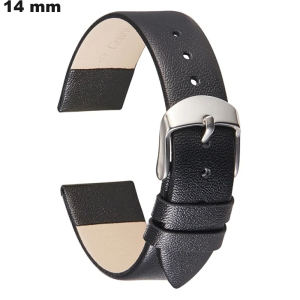 Zwart Horloge Band 14mm Echt Leer # Verzendkosten 3,99€