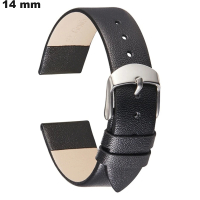Armbanduhr Schwarz 14mm Echtes Leder # Versandkosten 3,99€