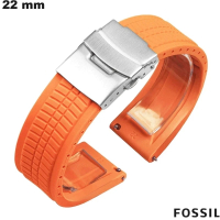 Verkauf von 22 mm orangefarbener Silikon-Smartwatch-Armbändern von Fossil