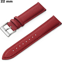 Armband 22 mm Uhr Echtes Leder Rot / Versand kostenlos ab 20€