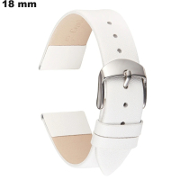 Bracelet Cuir véritable 18mm pour montre Blanc
