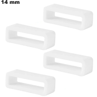 4 Loops pour bracelet Caoutchouc  Blanc 14 mm / Envoi Rapide