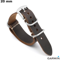 Armband 20mm Braun Garmin Echtes Leder # Einfache Montage