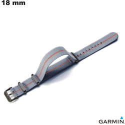 Bracelet Garmin Tissu de montre intelligente 18mm Gris