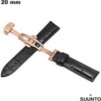 Armbanduhrarmband Suunto 20 mm Schwarz Echtes Leder kaufen