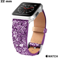 Bracciale Apple Watch Paillettes smartwatch 22 mm Viola di qualità