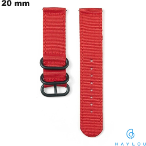 Bracciale 20 mm Rosso per orologio intelligente in Tessuto Haylou di qualità
