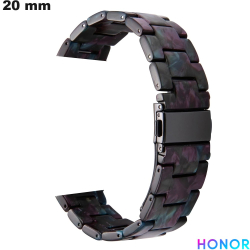 Armband aus Harz Honor Schwarz 20 mm für Uhr