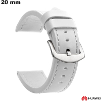 Verkauf Weißes 20 mm Armband aus Kunstleder für Huawei-Uhr