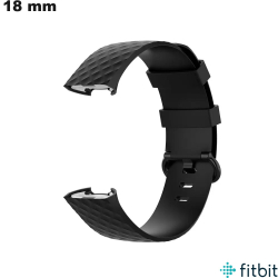 Bracelet Silicone Noir 18 mm de montre connectée FitBit