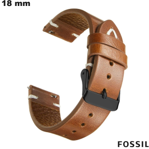 Vente Bracelet de montre classique Cuir véritable Brun Fossil