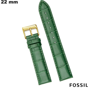 Bracelet 22mm Fossil Vert de montre Cuir véritable de qualité
