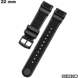 Bracelet 22mm montre Seiko Silicone Noir (SSK033, SSB413)