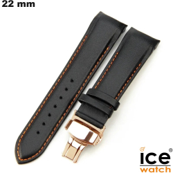 Bracelet 22 mm Noir montre Ice Watch Cuir véritable