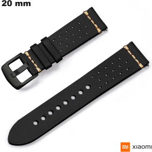 Armband kaufen Schwarz 20 mm Echtleder Xiaomi Uhr