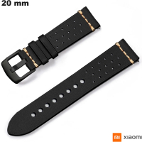 Armband kaufen Schwarz 20 mm Echtleder Xiaomi Uhr