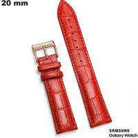 Bracelet 20mm Rouge Cuir véritable Samsung