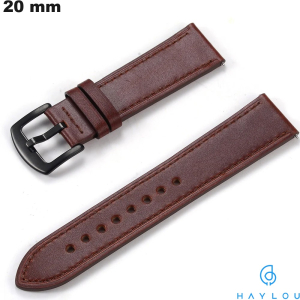 Armband Haylou Echtes Leder 20 mm Braun: Einfache Montage