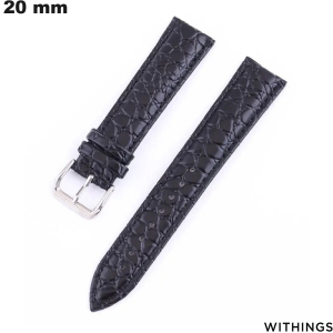 Echtes Lederarmband Schwarz für Withings-Uhr 20mm günstig